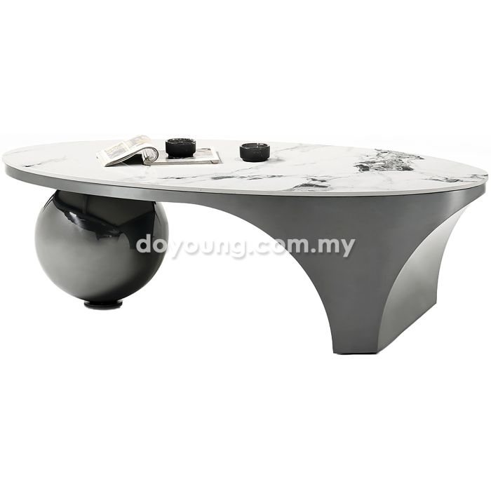 FORSYTH III (Oval130x70cm Ceramic, Titanium) Coffee Table