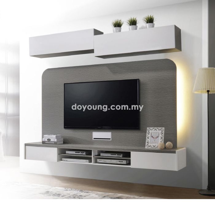NAJMA (237x40H142cm) Wall-Mounted TV + Wall Cabinet Set (EXPIRING)