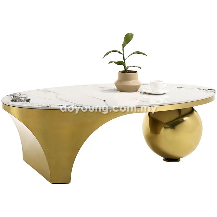 FORSYTH III (Oval130x70cm Ceramic, Gold) Coffee Table