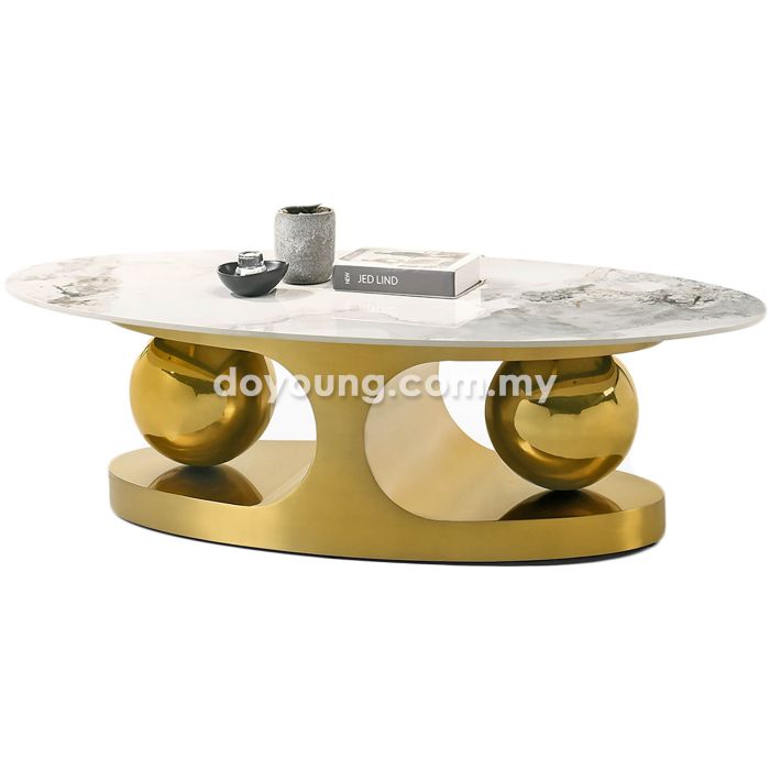 FORSYTH V (Oval130x71cm Ceramic, Gold) Coffee Table