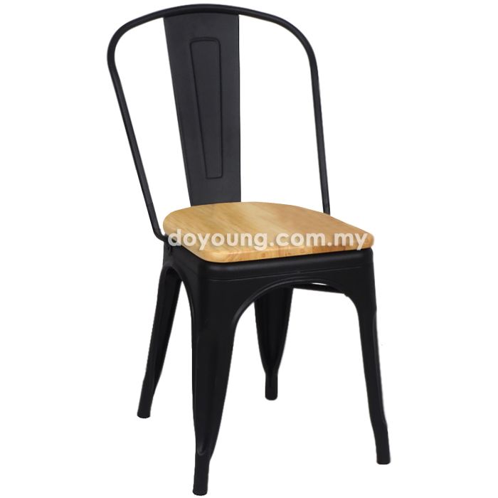 TOLIX II (Rubberwood) Stackable Steel Side Chair (CUSTOM replica)