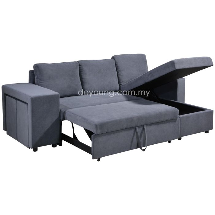 JYTTE (218cm) Sofa with Extendable Seat + Storage + Portable Stools